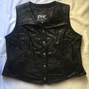 Black leather vest